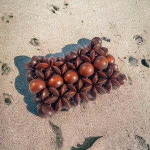 Wood Bead Stretch Bracelet 8" Fashion Beach Boho Vacation Costume 2.5 Inch